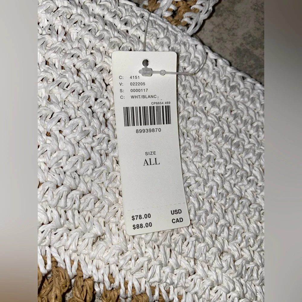 NWT Anthropologie Raffia Shell Summer Vacation Beach Icon Tote Bag and Bag Charm - Picture 4 of 15